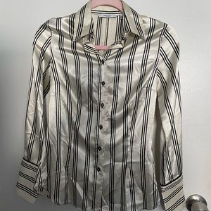 ZARA striped satin button down